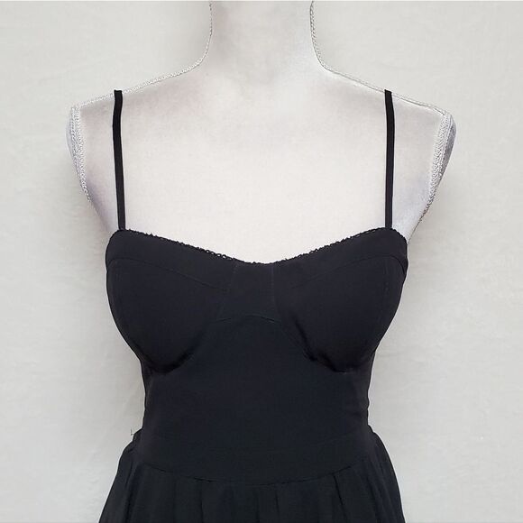 AMERICAN Eagle Outfitters Black Spaghetti Strap Corset Asymmetric Trapeze Dress - Picture 3 of 14